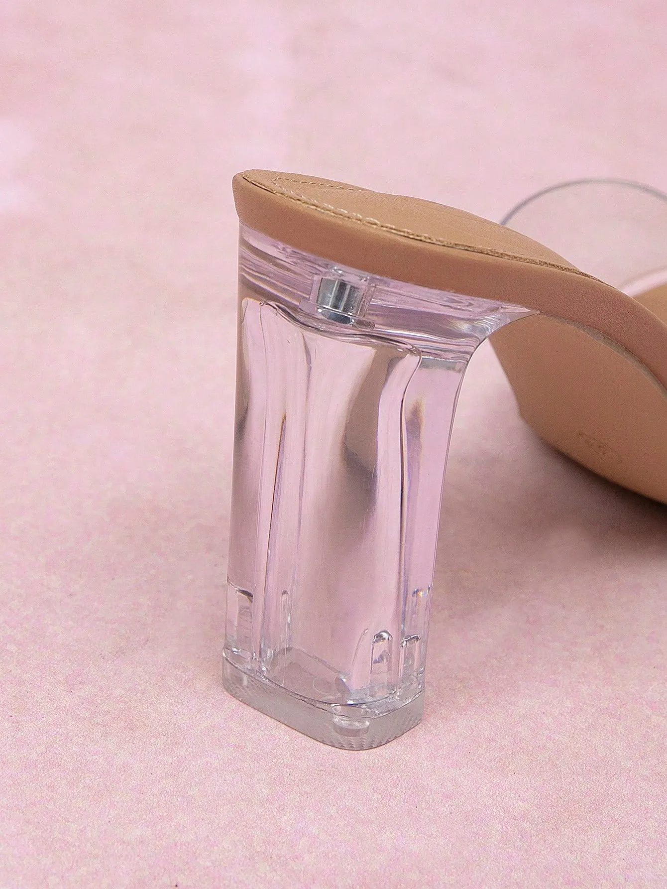 CUCCOO CURVES Women's Wide-Fit Fashionable TPU Clear Crystal Heeled Comfortable Classic High-Heeled Sandals, Plus Size