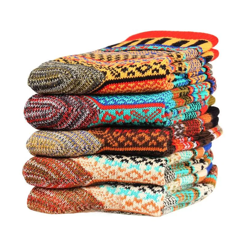 Female Knitted Casual Vintage Thick Warm Socks