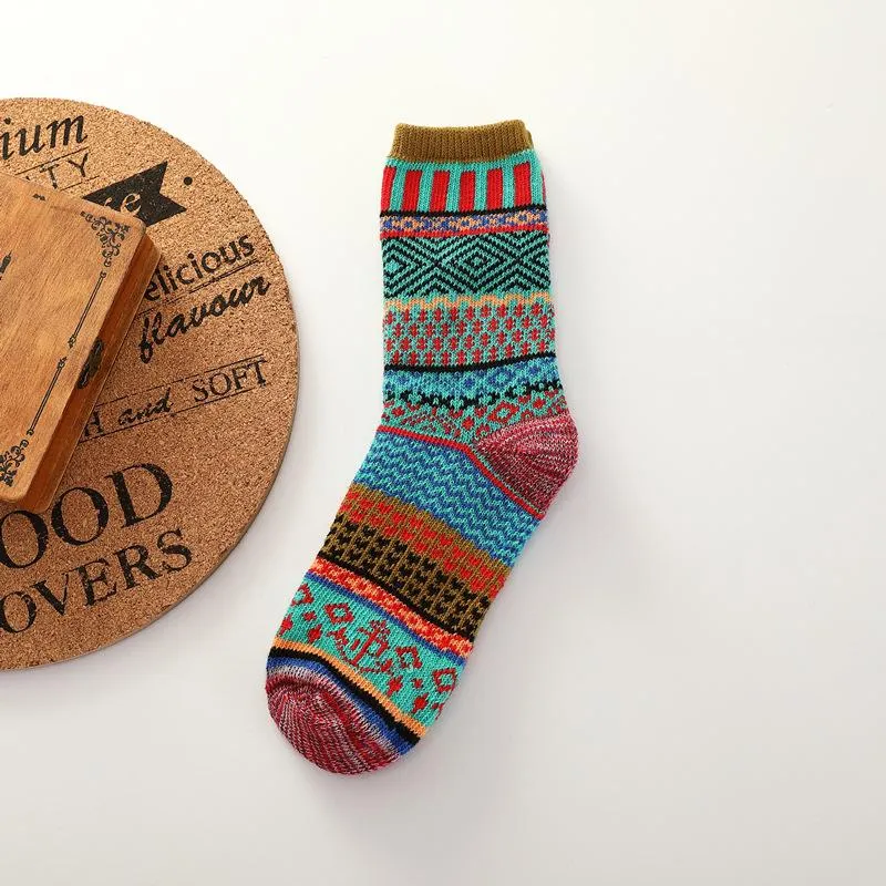 Female Knitted Casual Vintage Thick Warm Socks