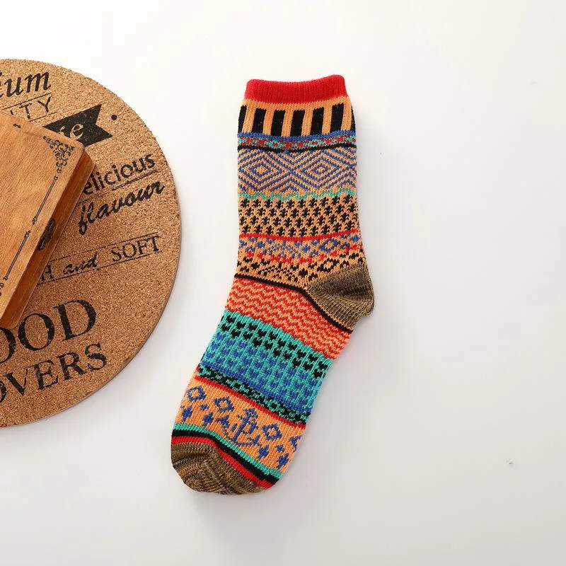 Female Knitted Casual Vintage Thick Warm Socks