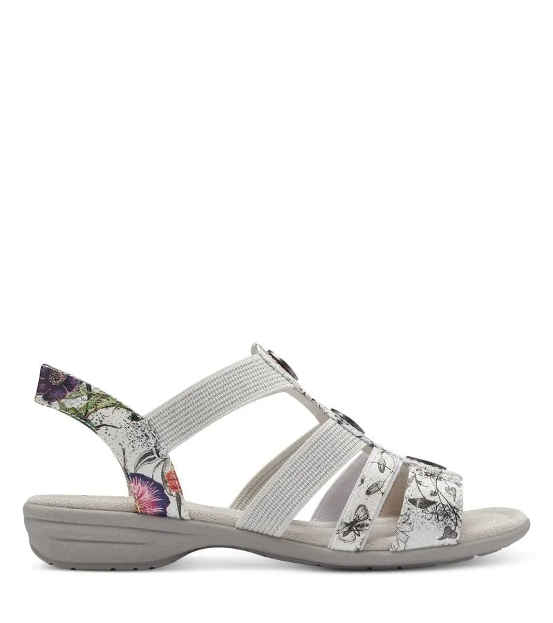 Jana Womens Floral Sandal Wdie Fit  - 8-28165-42