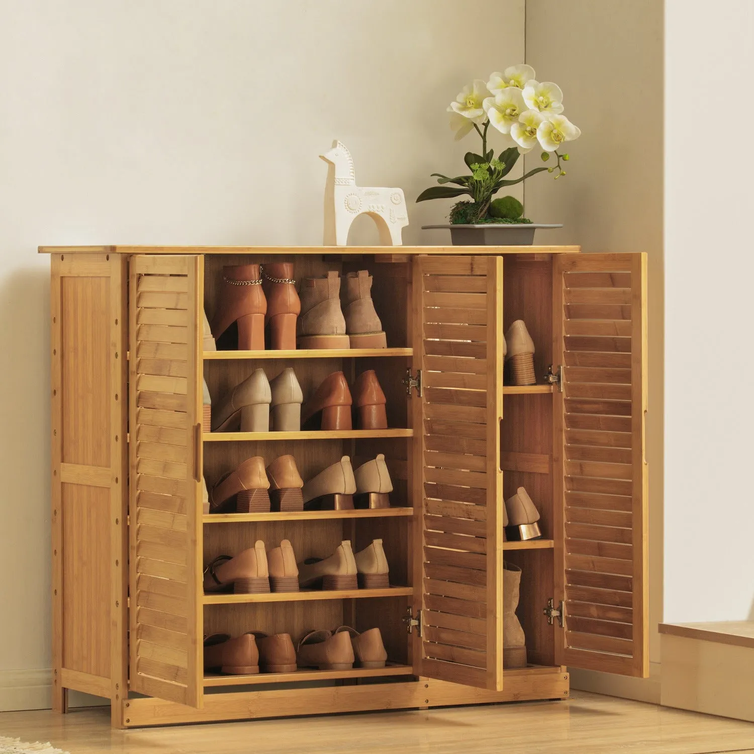 Louver Panel 3 Door Cabinet - without Drawer