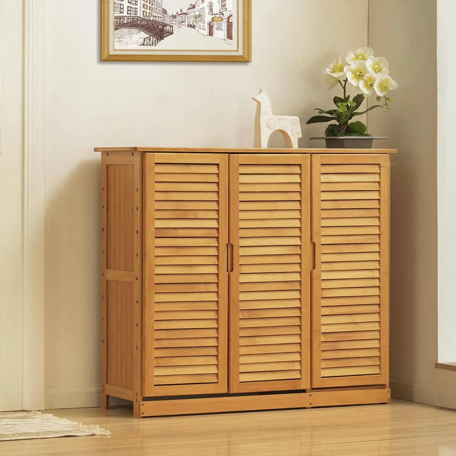 Louver Panel 3 Door Cabinet - without Drawer
