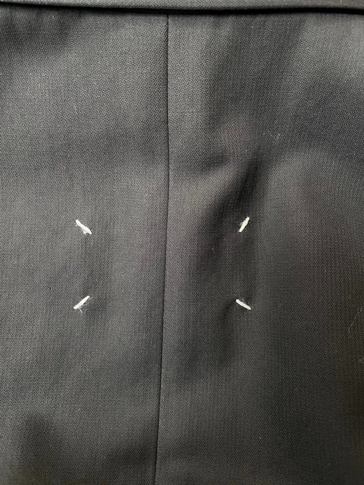 Maison Margiela black deconstructed padded shoulder cigarette jacket