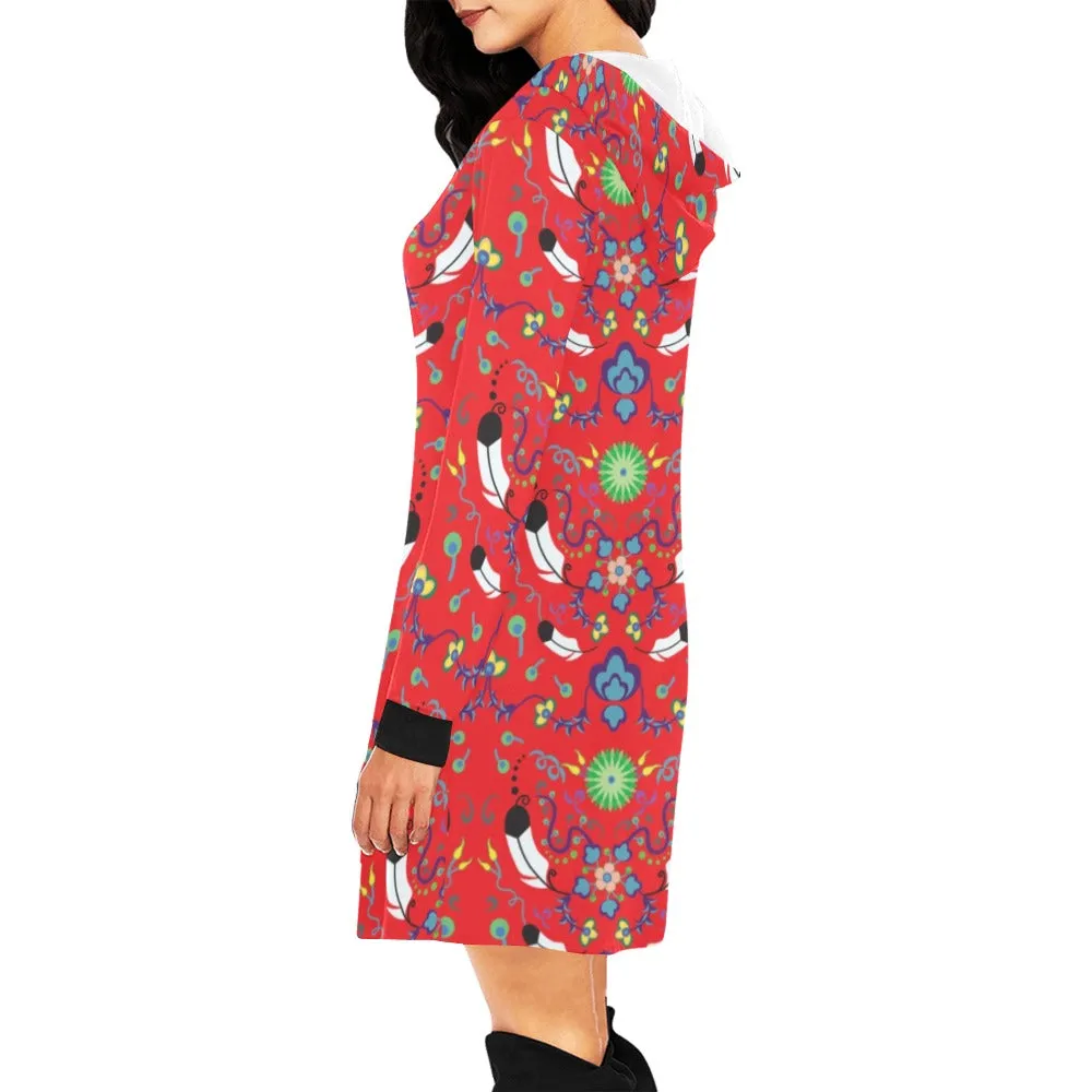 New Growth Vermillion Hoodie Dress