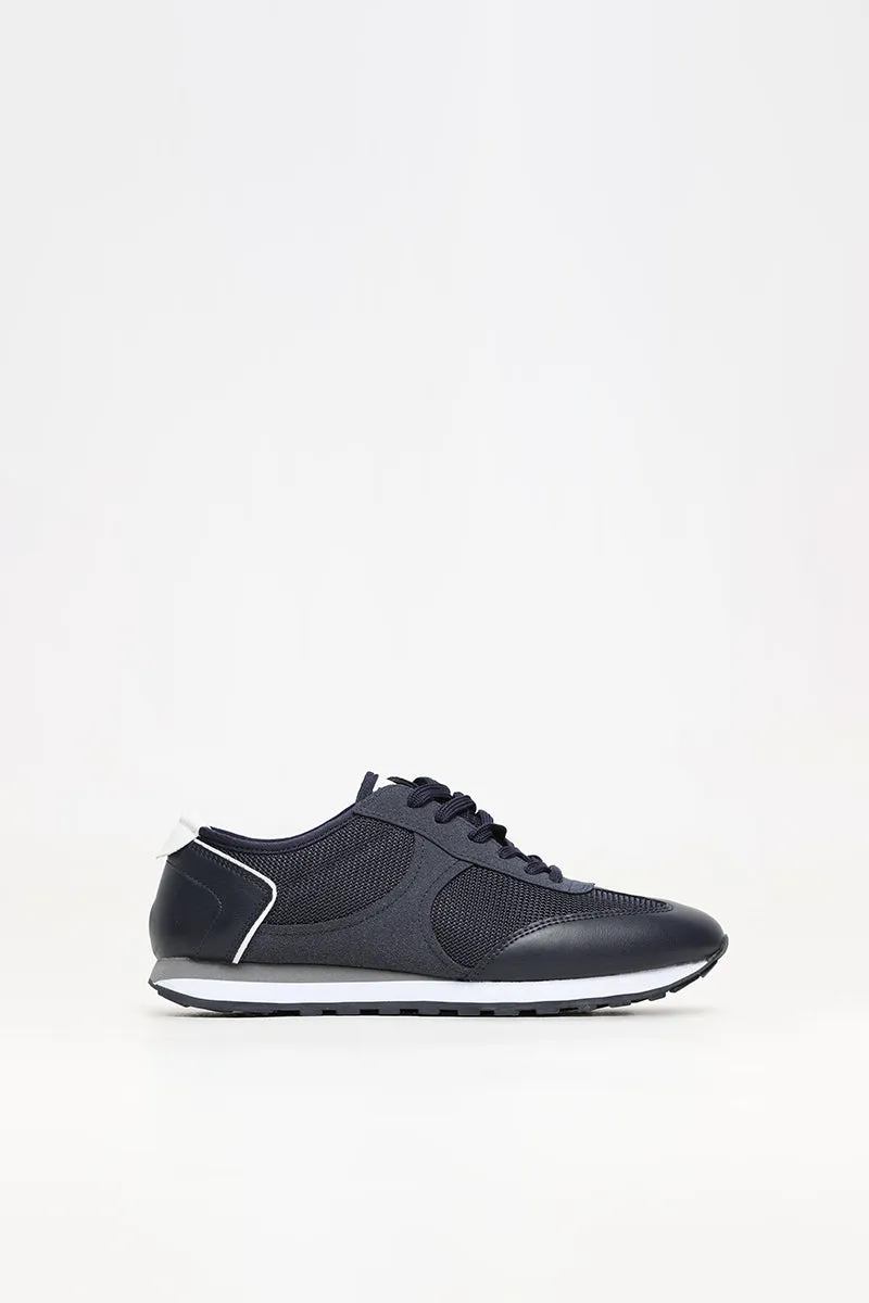 Panelled Navy Sneaker