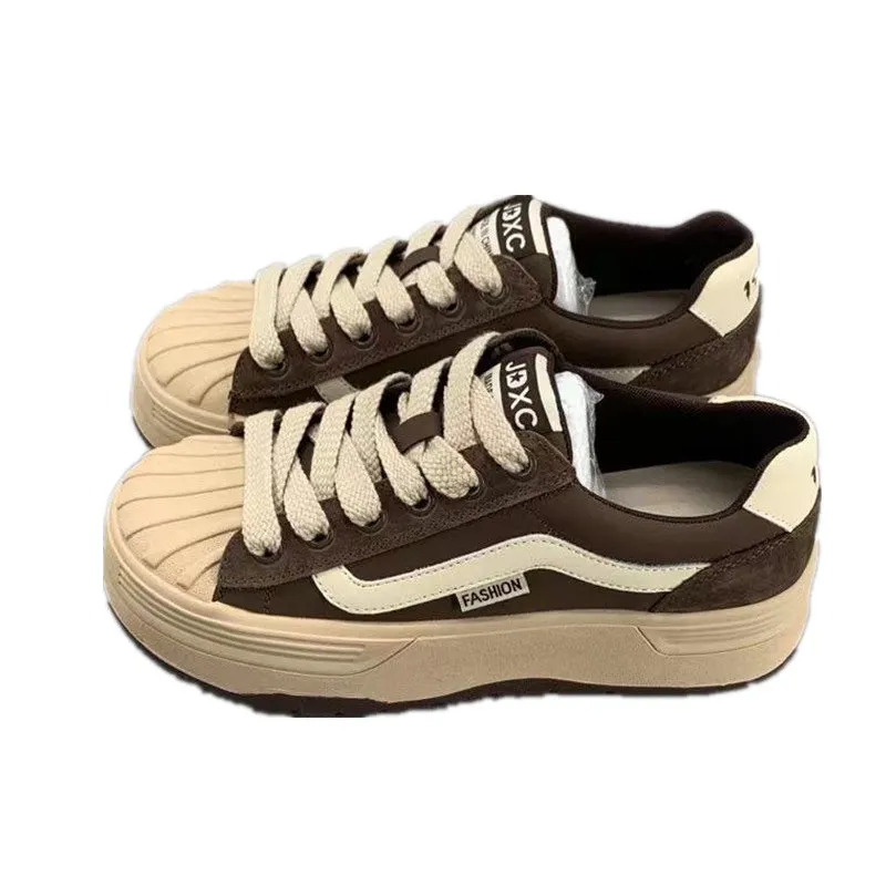 Retro Shell-toe Lace-Up Board Shoes