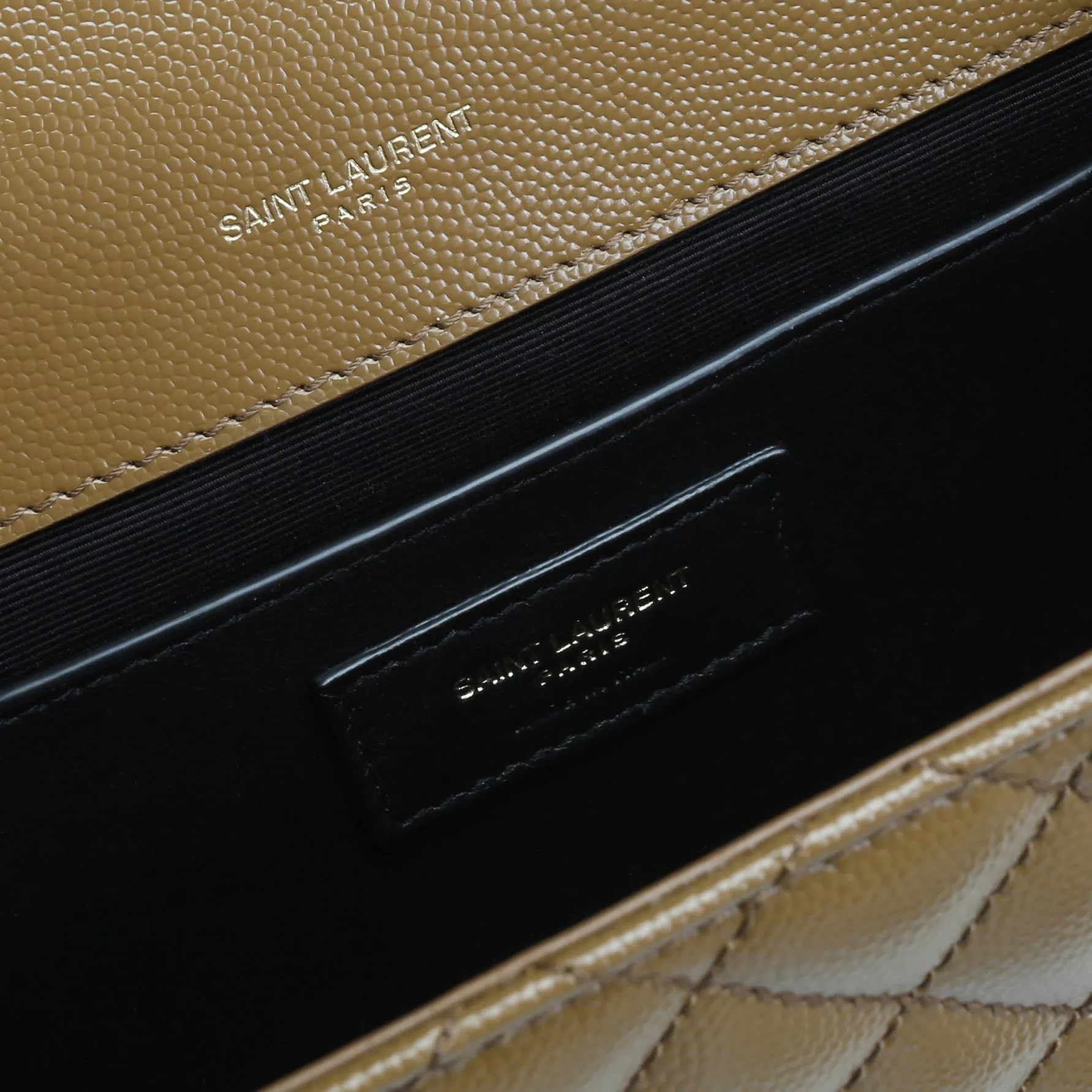 SAINT LAURENT Triquilt Medium Envelope Bag - Olive