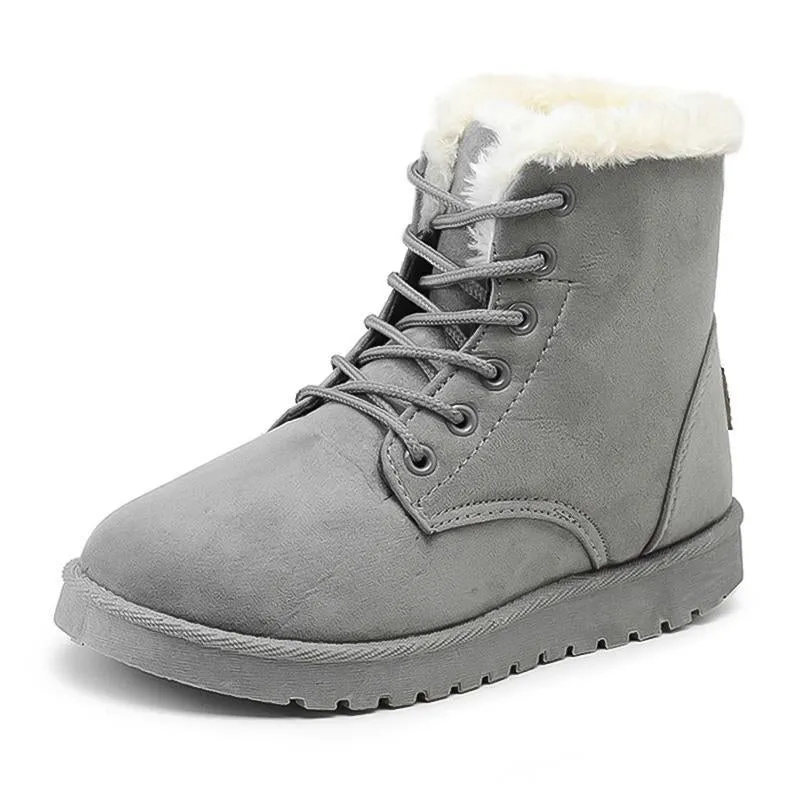 Women Winter Snow Boots Suede Ankle High Warm Fur Boots 5 Colors